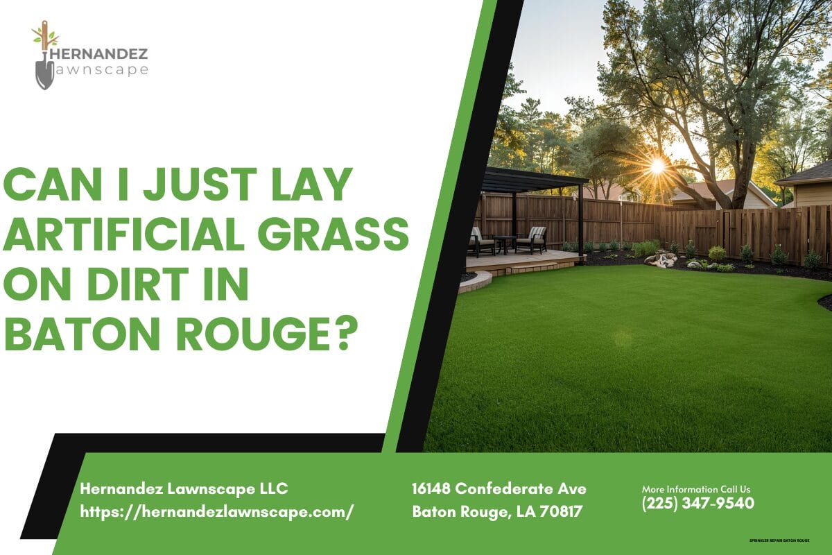 Can I just lay artificial grass on dirt in Baton Rouge?