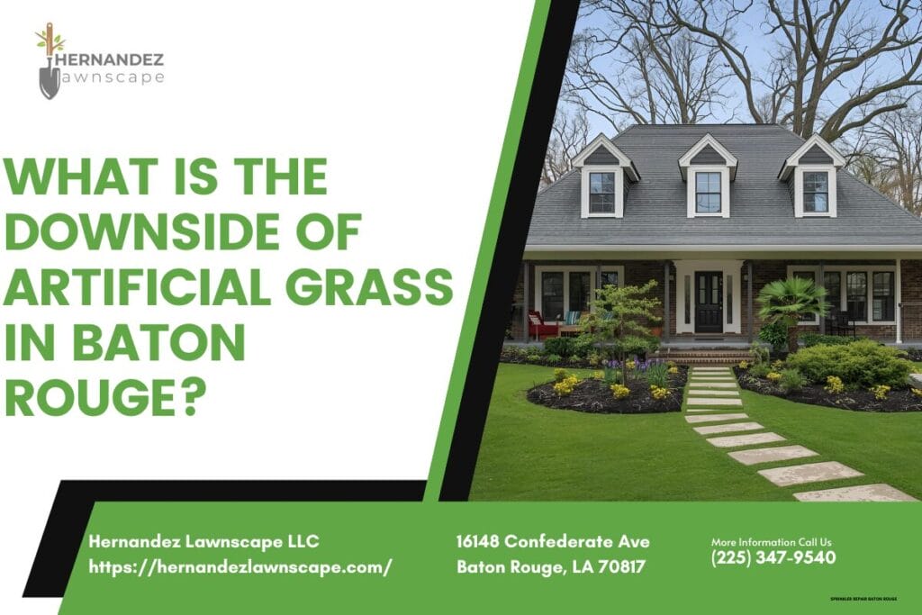What is the downside of artificial grass in Baton Rouge?