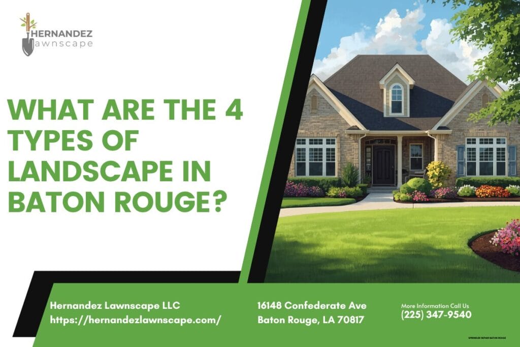 What are the 4 types of landscape in Baton Rouge?